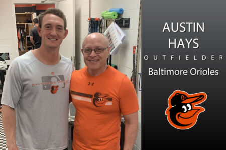 Dr. Ray Infanti with Baltimore Orioles outfielder Austin Hays